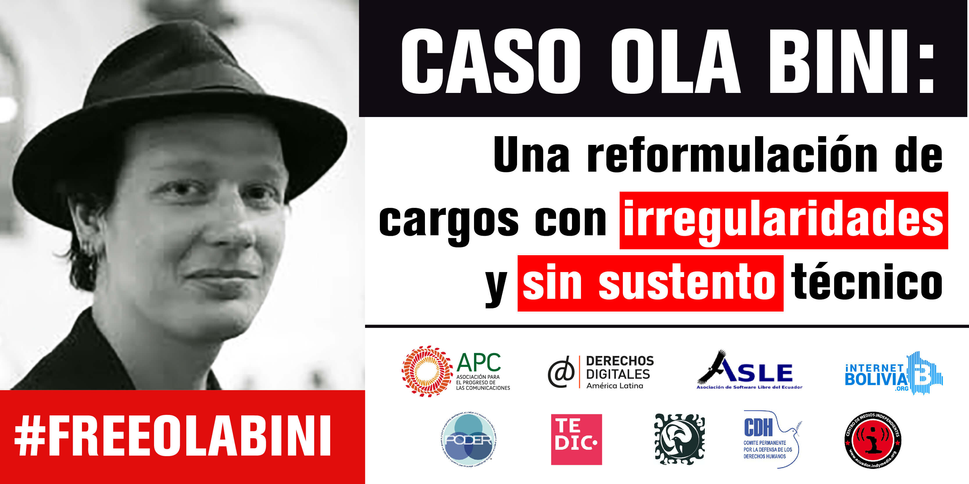 Reformulación de cargos en caso Ola Bini. Continúan las irregularidades